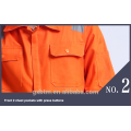 Durable Naranja EN471 Cintas Reflectante Seguridad Mono de trabajo de construcción Ropa de trabajo con 2 bolsillos en el pecho